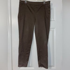Brown cropped dress pants with side zip // size 15 (juniors)